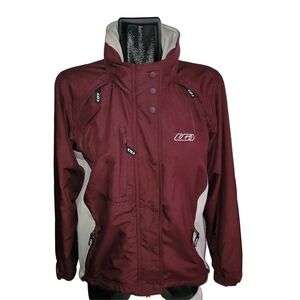 Louis Garneau Women's Activewear Windbreaker Jacket In Burgundy And White S